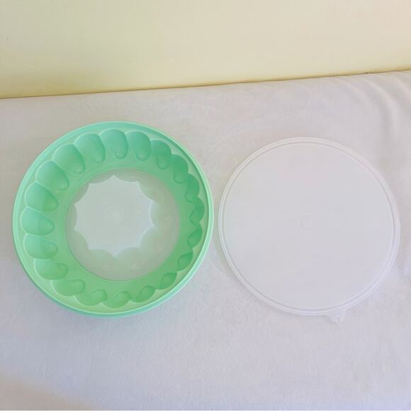 Vintage 3pc Tupperware Jello Mold Ring Bowl Mint Green, Ice, 1201 1202 1203 - Picture 5 of 8